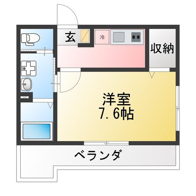 THE SUITE 横浜六浦(1K/2階)の間取り写真