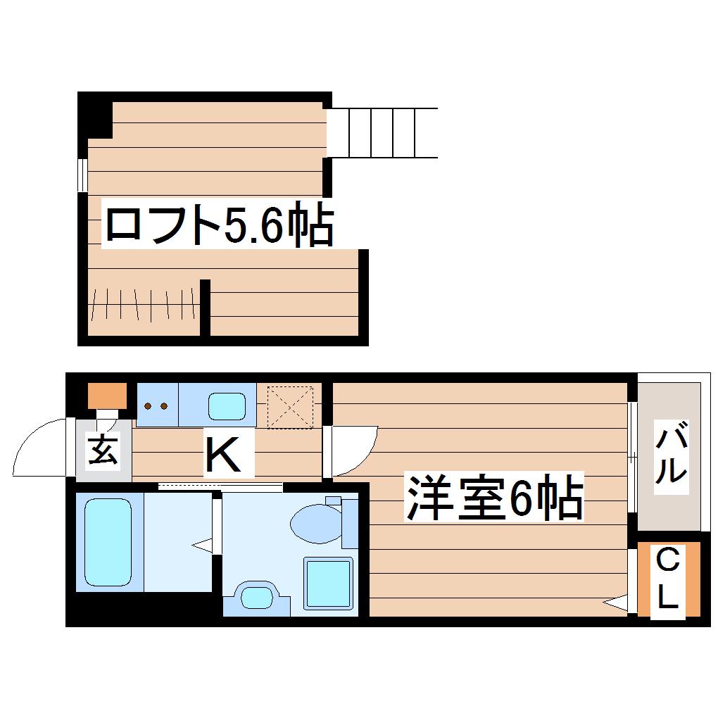 タマリンド大和町(1K/1階)の間取り写真
