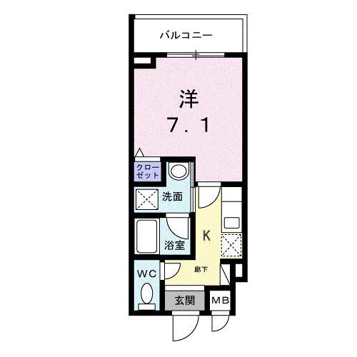 ライズ脇田町 B館(1K/5階)の間取り写真