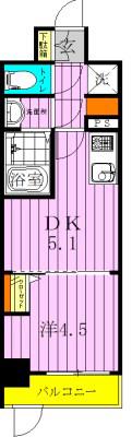 ラフィスタ大師前4(1DK/2階)の間取り写真