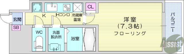 HF仙台本町レジデンス(1K/9階)の間取り写真