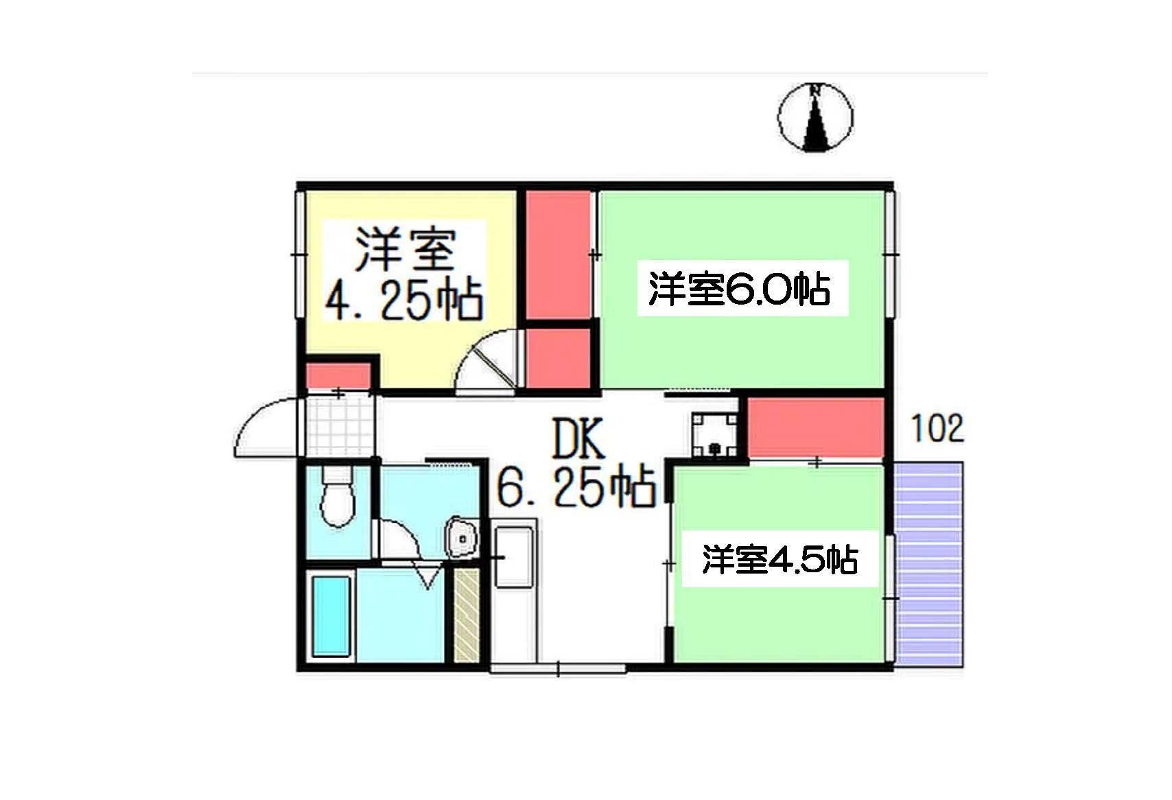 リバーサイドタウンI(3DK/1階)の間取り写真