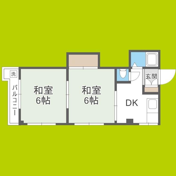 山川マンション(2DK/2階)の間取り写真