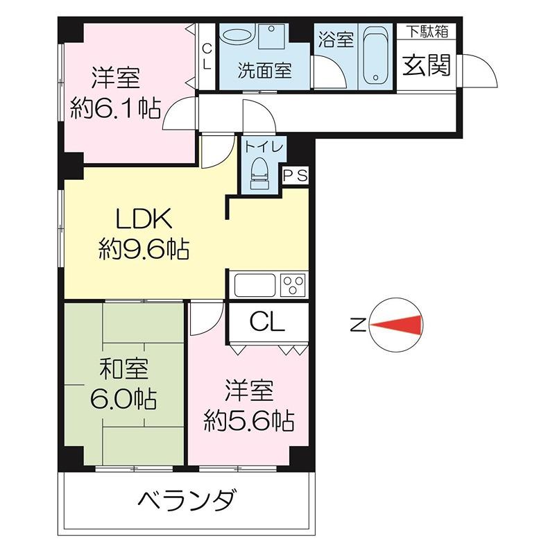 ラ・セーヌ蛍池(3LDK/6階)の間取り写真