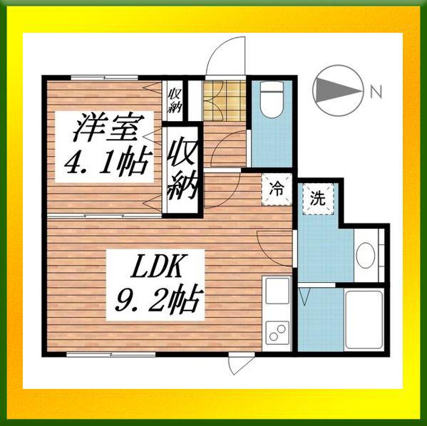 I-WOOD下保谷(1LDK/2階)の間取り写真