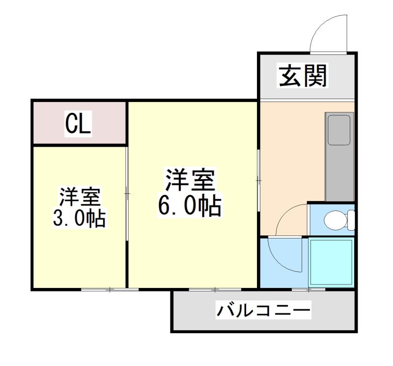 さつきマンション(2K/5階)の間取り写真