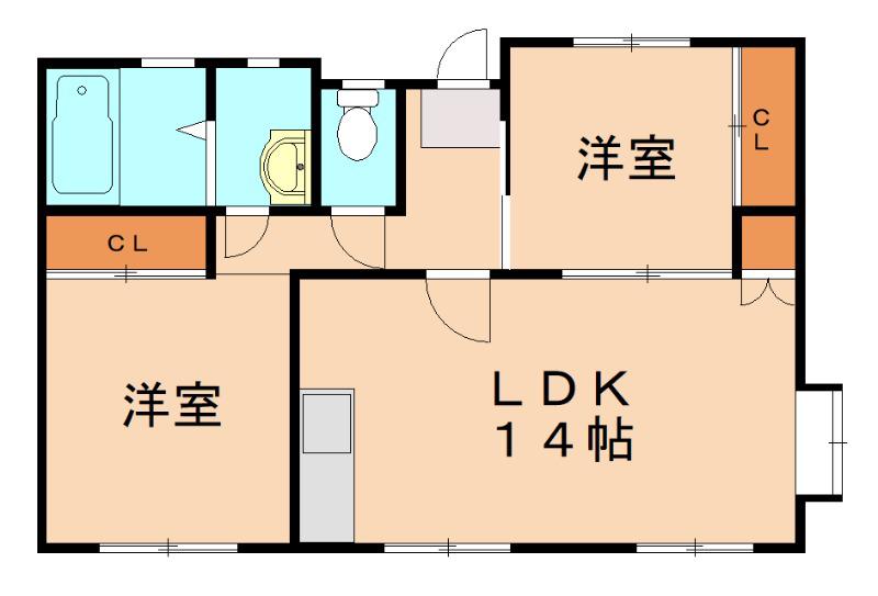 トモイケビル(2LDK/3階)の間取り写真