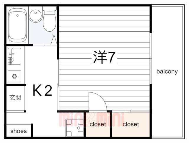 シオン塚口(1K/4階)の間取り写真