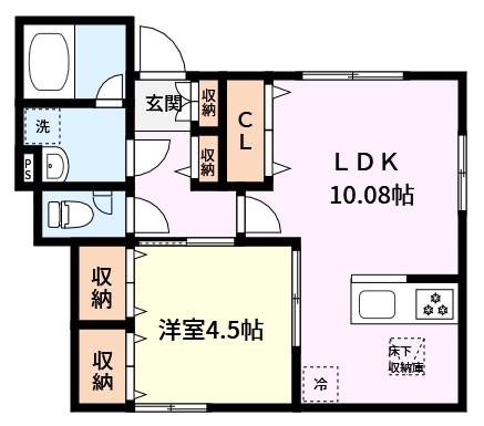 ジュウェル鎌倉三番館(1LDK/1階)の間取り写真