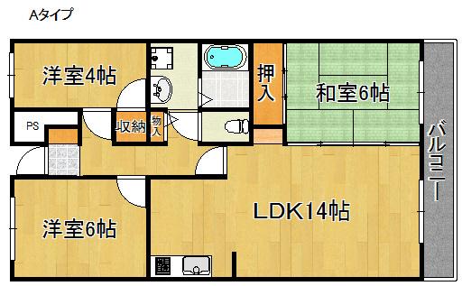 サニーコート中町(3LDK/2階)の間取り写真