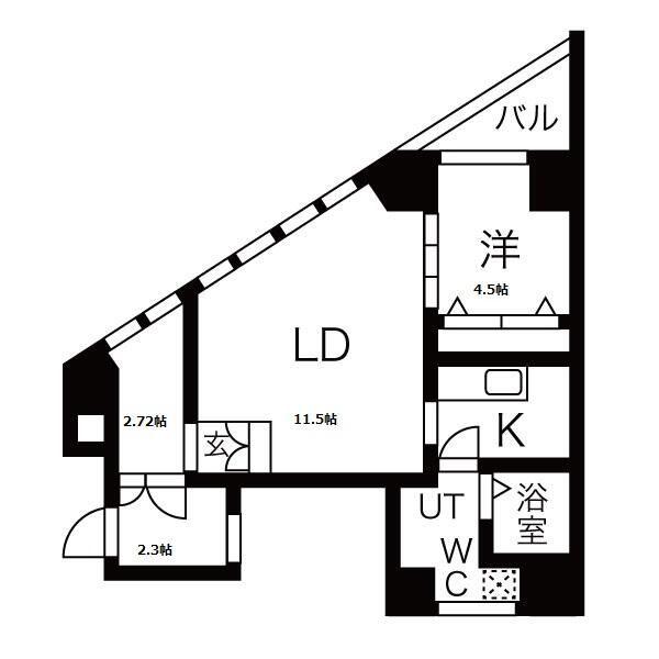 TIME SHARING大岡山(1LDK/9階)の間取り写真