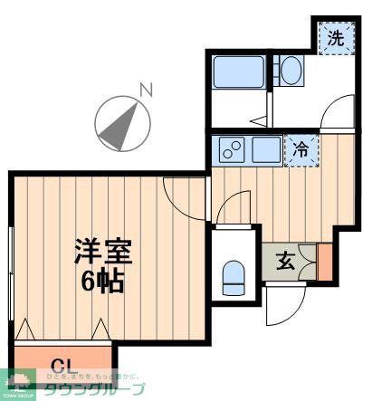 FORTUNA元町(1K/1階)の間取り写真