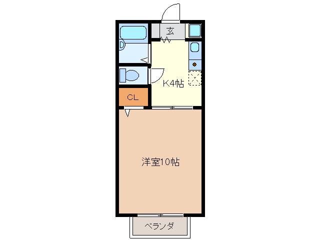 サンハイツ藤方(1K/1階)の間取り写真