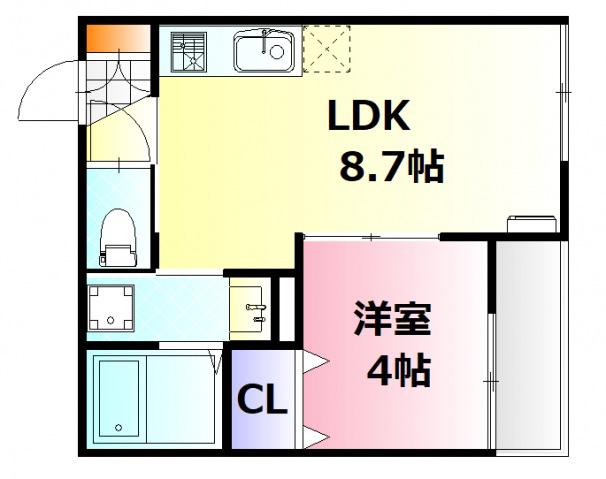 アーデル牛田新町A棟(1LDK/3階)の間取り写真