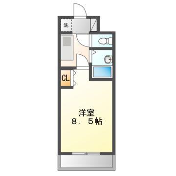 コーラル観月(1K/3階)の間取り写真