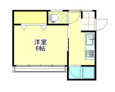 ESTATE大町(1K/4階)の間取り写真