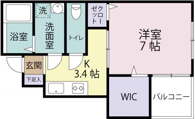 AT.サウス(1K/1階)の間取り写真