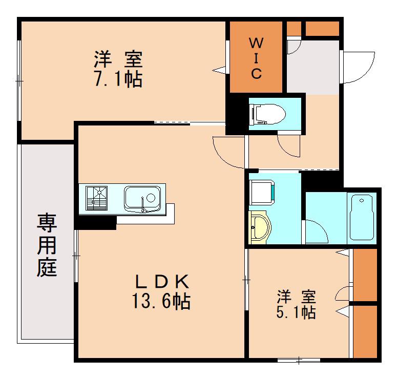 SHAMAISON AMBER026(2LDK/1階)の間取り写真