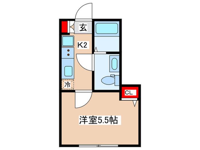 LAVIEESTBELLE横浜白楽(1K/1階)の間取り写真