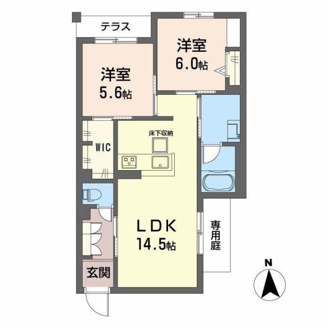 ノーブル ヨスミ(2LDK/1階)の間取り写真