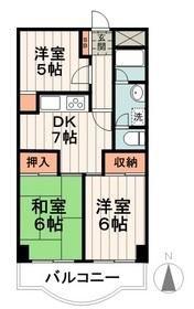 ドミール四ツ木(3DK/3階)の間取り写真