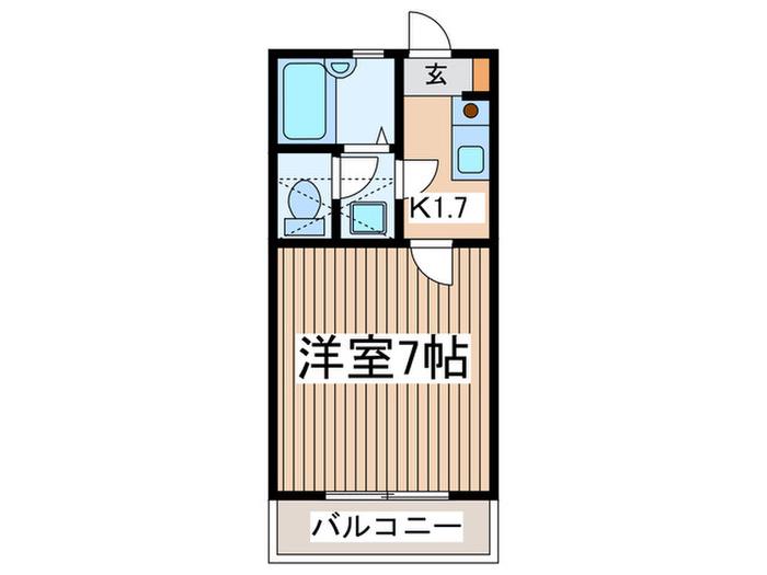 湘南スカイ(1K/1階)の間取り写真