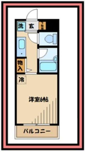 菱和パレス向ヶ丘遊園(1K/1階)の間取り写真