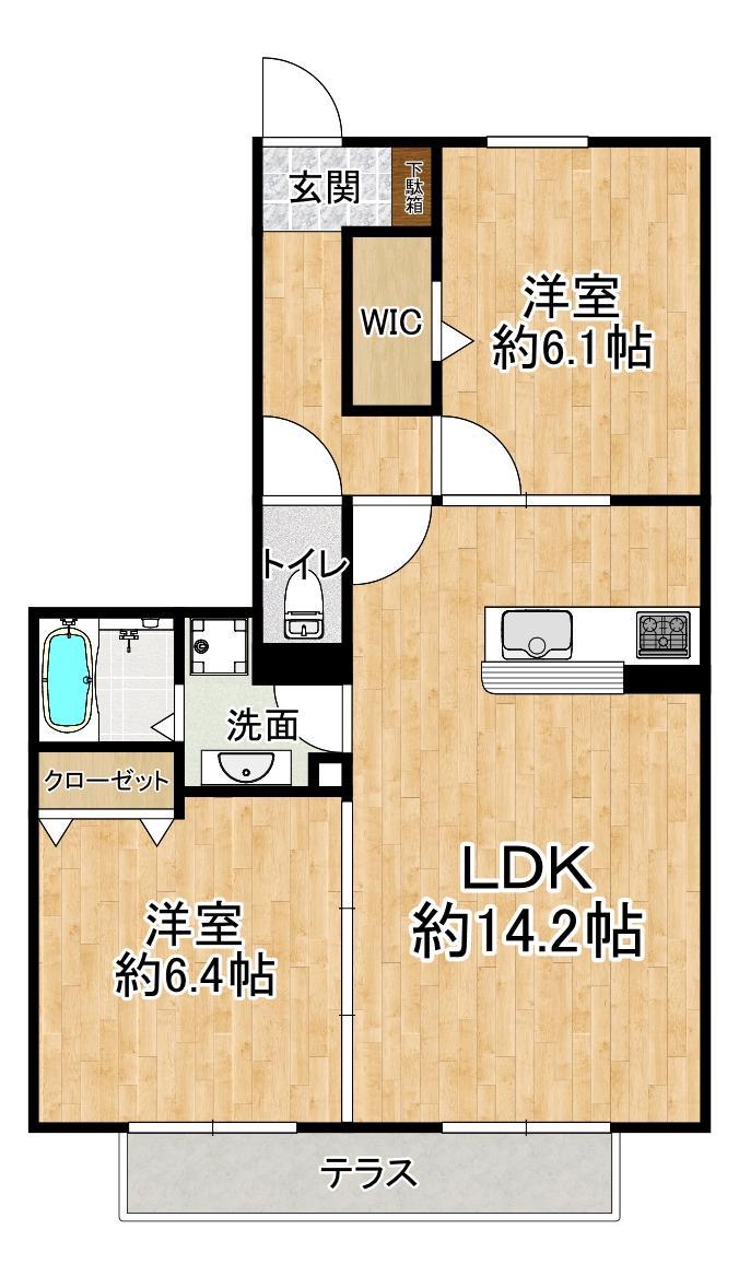 JR山陽本線 大久保駅(兵庫) 徒歩13分 3階建 築7年(2LDK/1階)の間取り写真