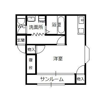 シャトーKOIKENO.3(1K/2階)の間取り写真