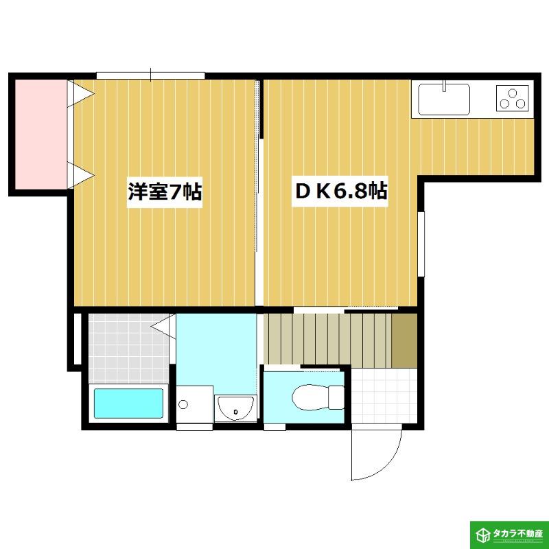 フォークローバーズ王子中町(1DK/1階)の間取り写真