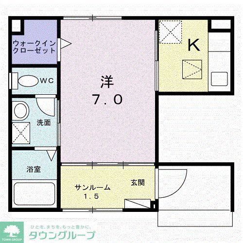 ストーキア(1K/1階)の間取り写真