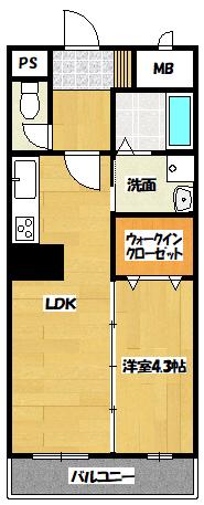 K.ライツェント(1LDK/3階)の間取り写真