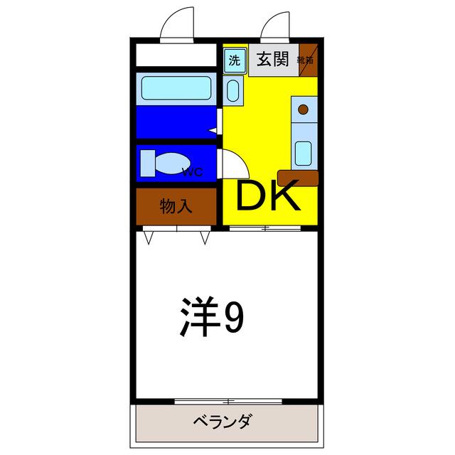 ノースヴィレッジ(1DK/2階)の間取り写真