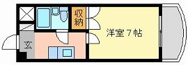 マリート富浜I(1K/4階)の間取り写真