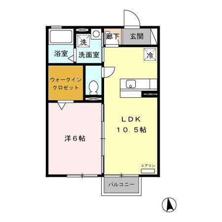 ディアーナ(1LDK/2階)の間取り写真
