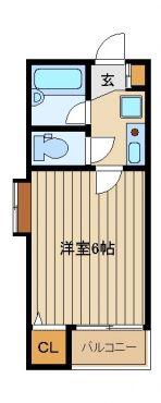 リュクス光が丘(1K/1階)の間取り写真