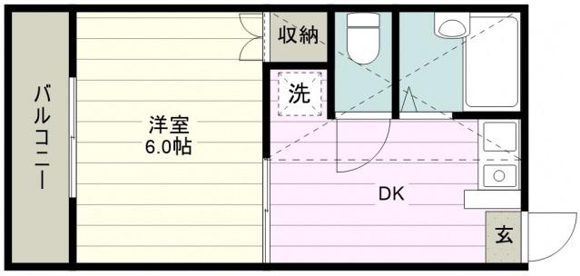 サーティーワン(1DK/2階)の間取り写真