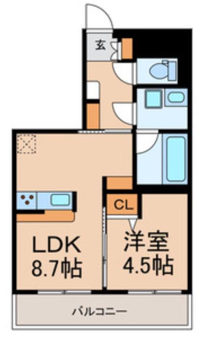 エイチ&ケー カシワ ヒルズ(1LDK/7階)の間取り写真