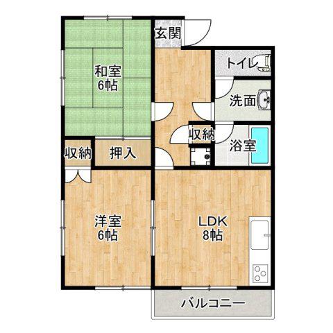 メゾン藤ヶ丘(2LDK/3階)の間取り写真