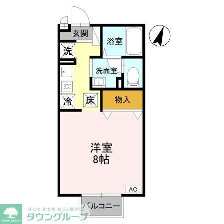メゾンポアロ(ワンルーム/1階)の間取り写真