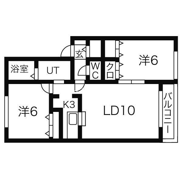 リバーサイド25(2LDK/1階)の間取り写真
