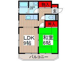 ジュネス(1LDK/2階)の間取り写真