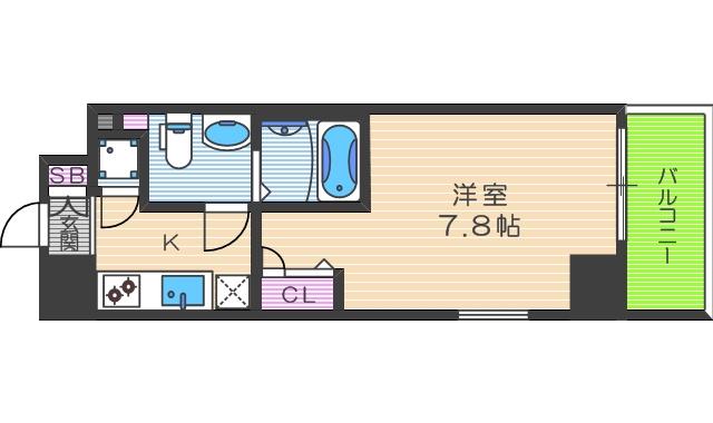 ジュネーゼグラン福島NODA(1K/5階)の間取り写真