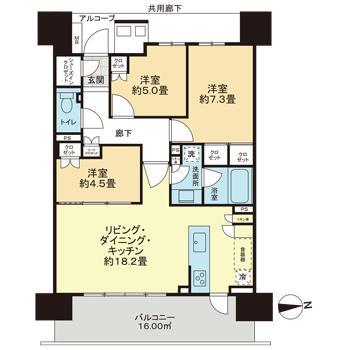 HARUMI FLAG PARK VILLAGE D棟(3LDK/7階)の間取り写真