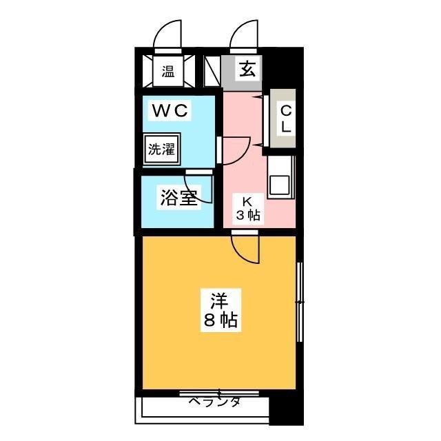 PIGEON VERT(1K/3階)の間取り写真