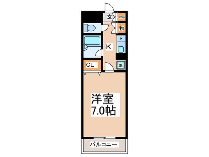 リュミエール貝塚(1K/3階)の間取り写真