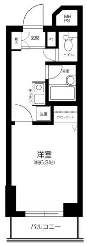 ライオンズプラザ亀戸第2(1K/9階)の間取り写真