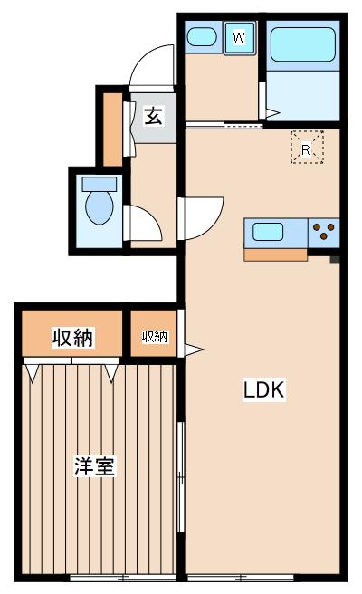 メゾン・パルⅡ(1LDK/1階)の間取り写真