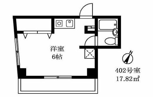 柳屋ビル(ワンルーム/4階)の間取り写真