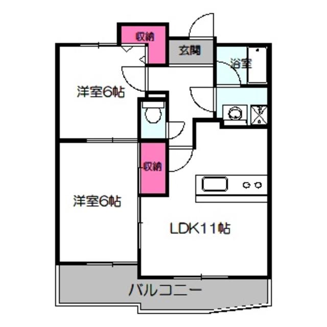 フレアコート京橋(2LDK/4階)の間取り写真